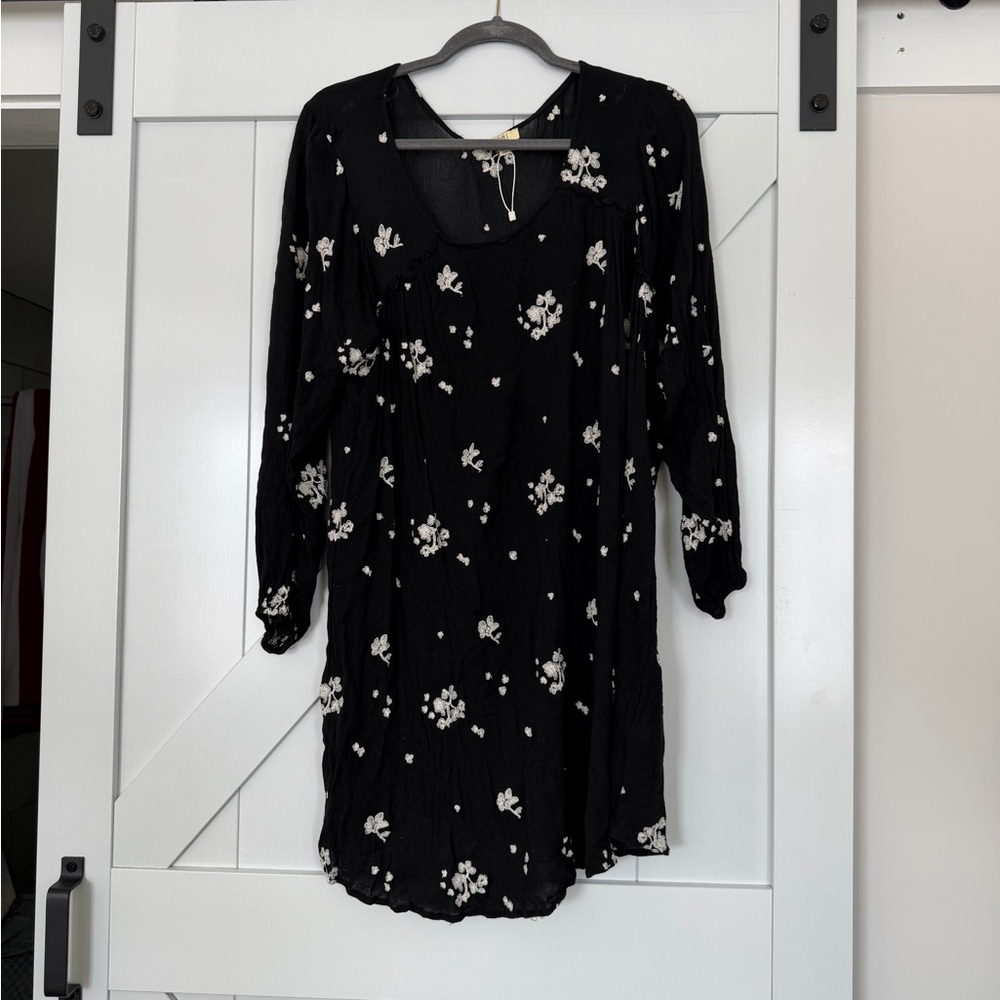 Kori Black Floral Long Sleeve Dress